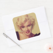 Marilyn in Black Vierkante Sticker (Envelop)