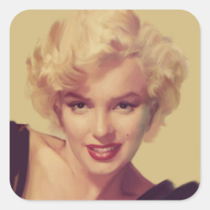 Marilyn in Black Vierkante Sticker