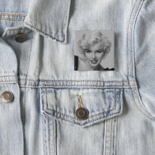 Marilyn, kijk 2 vierkante button 5,1 cm (In situ)