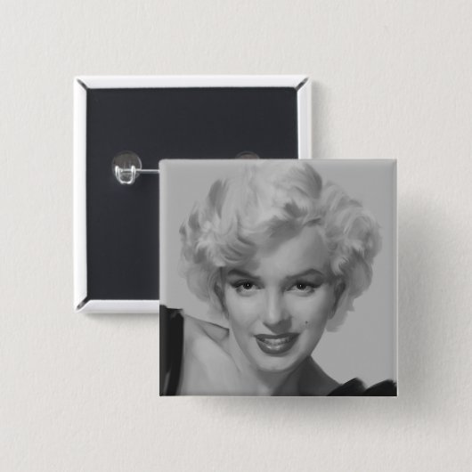 Marilyn, kijk 2 vierkante button 5,1 cm (Voorkant /achterkant)