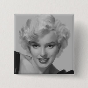 Marilyn, kijk 2 vierkante button 5,1 cm