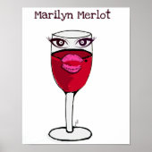 Marilyn Merlot Red Wine Glass Print (Voorkant)