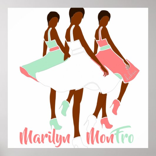 Marilyn MonFRO AFRoCA Afro Africa Black Woman Poster (Voorkant)