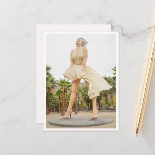 Marilyn Monroe Beeld Palm Springs Retro Briefkaart (Voorkant / Achterkant in situ)