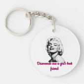  Marilyn Monroe "Diamonds" Quote Sleutelhanger (Voorkant)