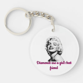  Marilyn Monroe "Diamonds" Quote Sleutelhanger