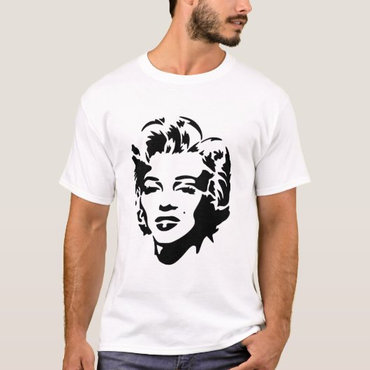 Marilyn Monroe Face Stencil Pop Art T-shirt (Voorkant)