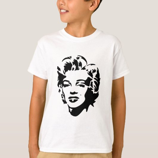 Marilyn Monroe Face Stencil Pop Art T-shirt (Voorkant)