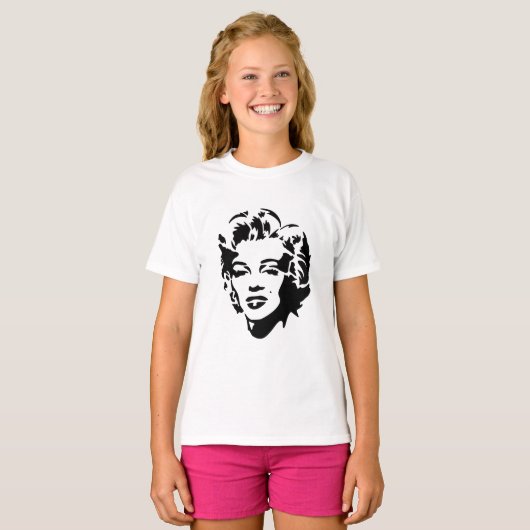 Marilyn Monroe Face Stencil Pop Art T-shirt (Voorkant volledig)