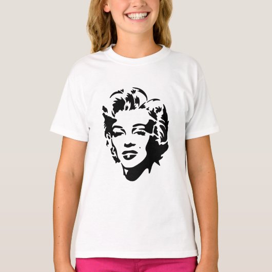 Marilyn Monroe Face Stencil Pop Art T-shirt (Voorkant)