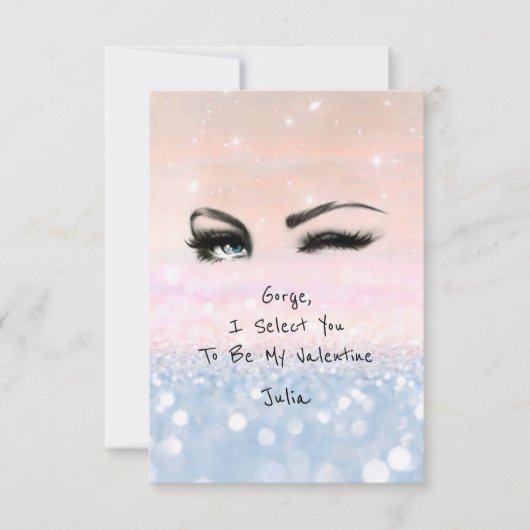 Marilyn Monroe Pink Blu Valentijn Love Declaration Kaart (Voorkant)