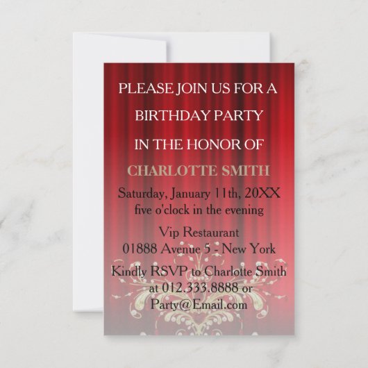 Marilyn Monroe Theater Musical Invitation Kaart (Achterkant)