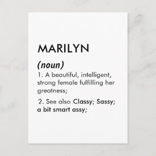 Marilyn naam, Bewerkbare naam, Aangepaste naam Briefkaart