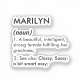 Marilyn naam, Bewerkbare naam, Aangepaste naam Sticker (Voorkant)