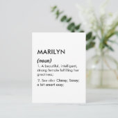 Marilyn name, Editable name, Custom name Briefkaart (Staand voorkant)