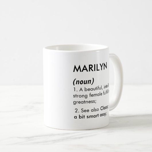 Marilyn name, Editable name, Custom name Koffiemok (Voorkant rechts)