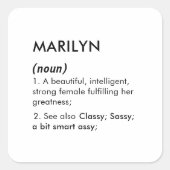Marilyn name, Editable name, Custom name Vierkante Sticker (Voorkant)