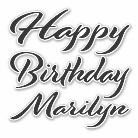 Marilyn Name Vorname black Sticker Geburtstag (Voorkant)