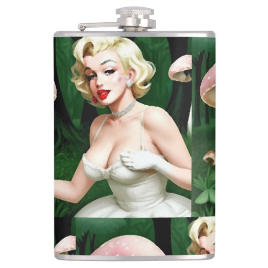 Marilyn paddenstoel leuk home decor uniek heupfles (Voorkant)