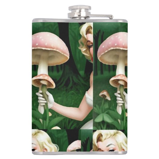 Marilyn paddenstoel leuk home decor uniek heupfles (Achterkant)