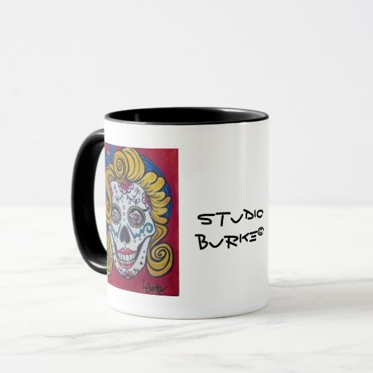 Marilyn Sugar Skull Coffee Mok (Voorkant links)