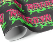 Marilyn Vorname Name Graffiti red green Cadeaupapier (Rol Hoek)