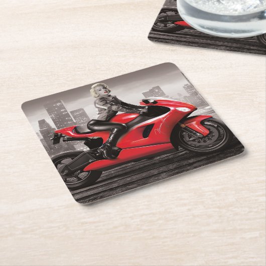 Marilyn's motor kartonnen onderzetters (Schuin)