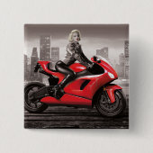 Marilyn's motor vierkante button 5,1 cm (Voorkant)