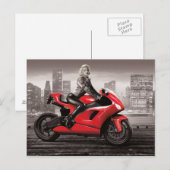 Marilyn's motorfiets briefkaart (Voorkant / Achterkant)