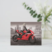Marilyn's motorfiets briefkaart (Staand voorkant)