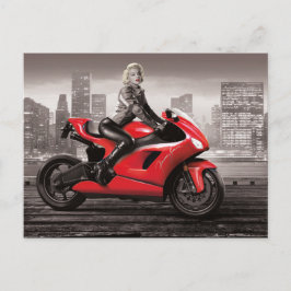 Marilyn's motorfiets briefkaart