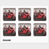 Marilyn's motorfiets vierkante sticker (Vel)