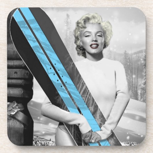 Marilyn's snowboard bier onderzetter (Voorkant)