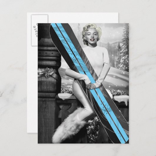 Marilyn's Snowboard Briefkaart (Voorkant / Achterkant)