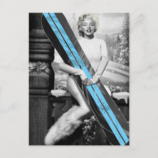 Marilyn's Snowboard Briefkaart (Voorkant)