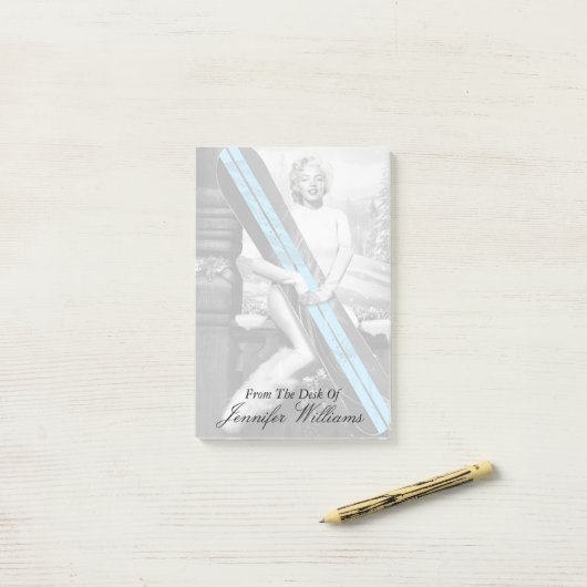 Marilyn's snowboard post-it® notes (Op bureau)