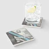 Marilyn's snowboard stenen onderzetter (Zijkant)