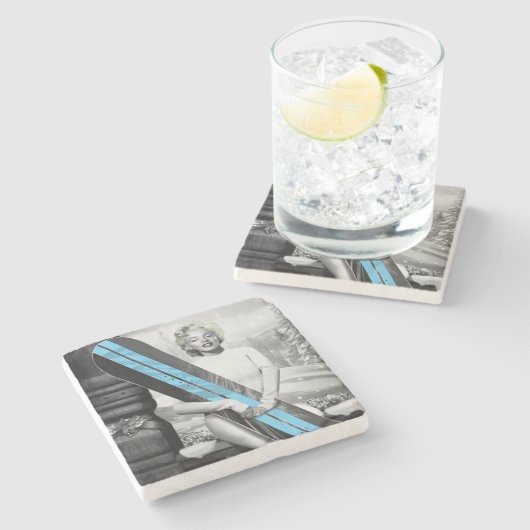 Marilyn's snowboard stenen onderzetter (Zijkant)