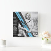 Marilyn's Snowboard Vierkante Klok (Huis)