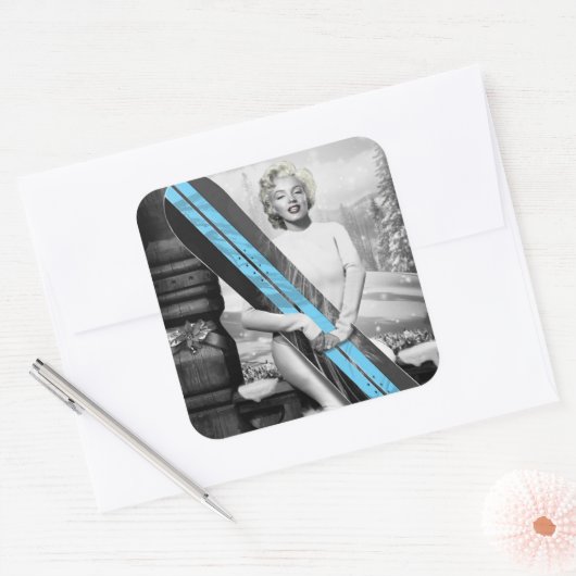 Marilyn's Snowboard Vierkante Sticker (Envelop)