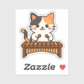 Marimba Calico Cat Art Sticker (Vel)
