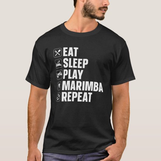 Marimba Eat Sleep Play Marimba T-shirt (Voorkant)