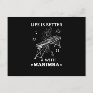 Marimba Jazz Xylophone Player Vibraphone Musician Briefkaart