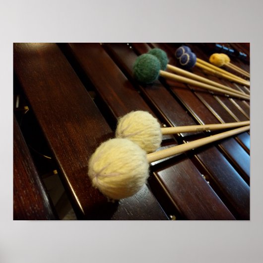 Marimba Mallets over Marimba Poster (Voorkant)