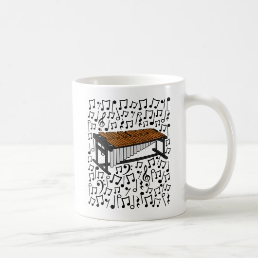 Marimba Musical Notities Percussie Leraar Musicus Koffiemok (Rechts)