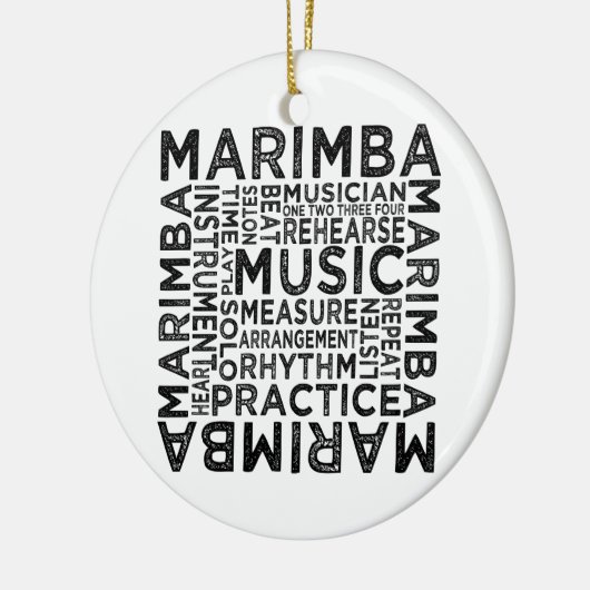 Marimba Typography Keramisch Ornament (Links)