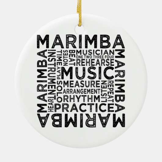 Marimba Typography Keramisch Ornament (Achterkant)