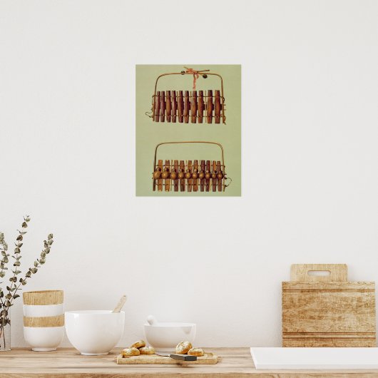 Marimba, voor- en achteruitzichten, Zuid-Afrika, v Poster (Keuken)