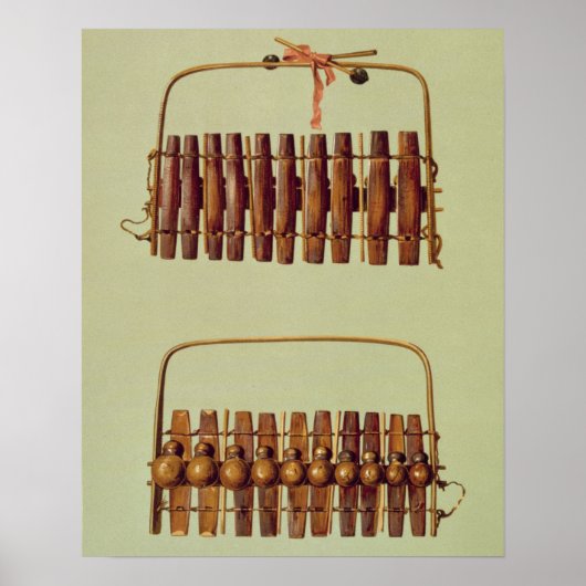Marimba, voor- en achteruitzichten, Zuid-Afrika, v Poster (Voorkant)