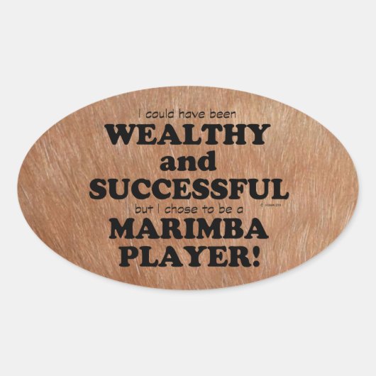 Marimba Wealthy & Successful Oval Sticker (Voorkant)